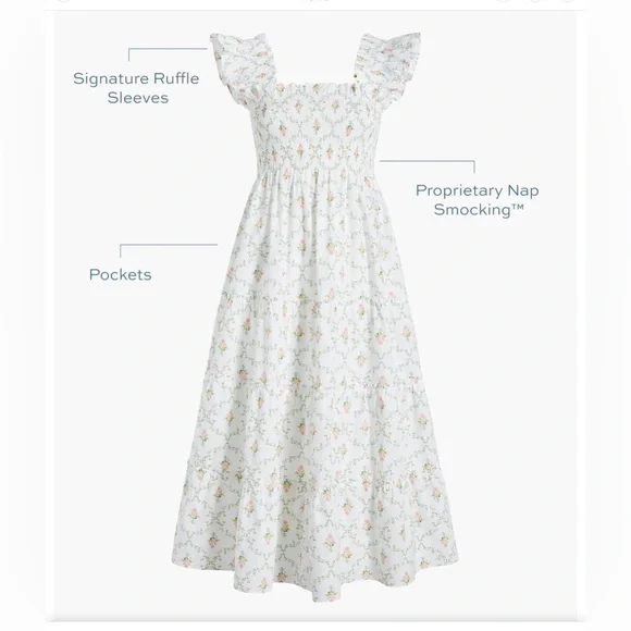 Hill House The Ellie Nap Dress - Pastel Trellis size Medium - Picture 3 of 6